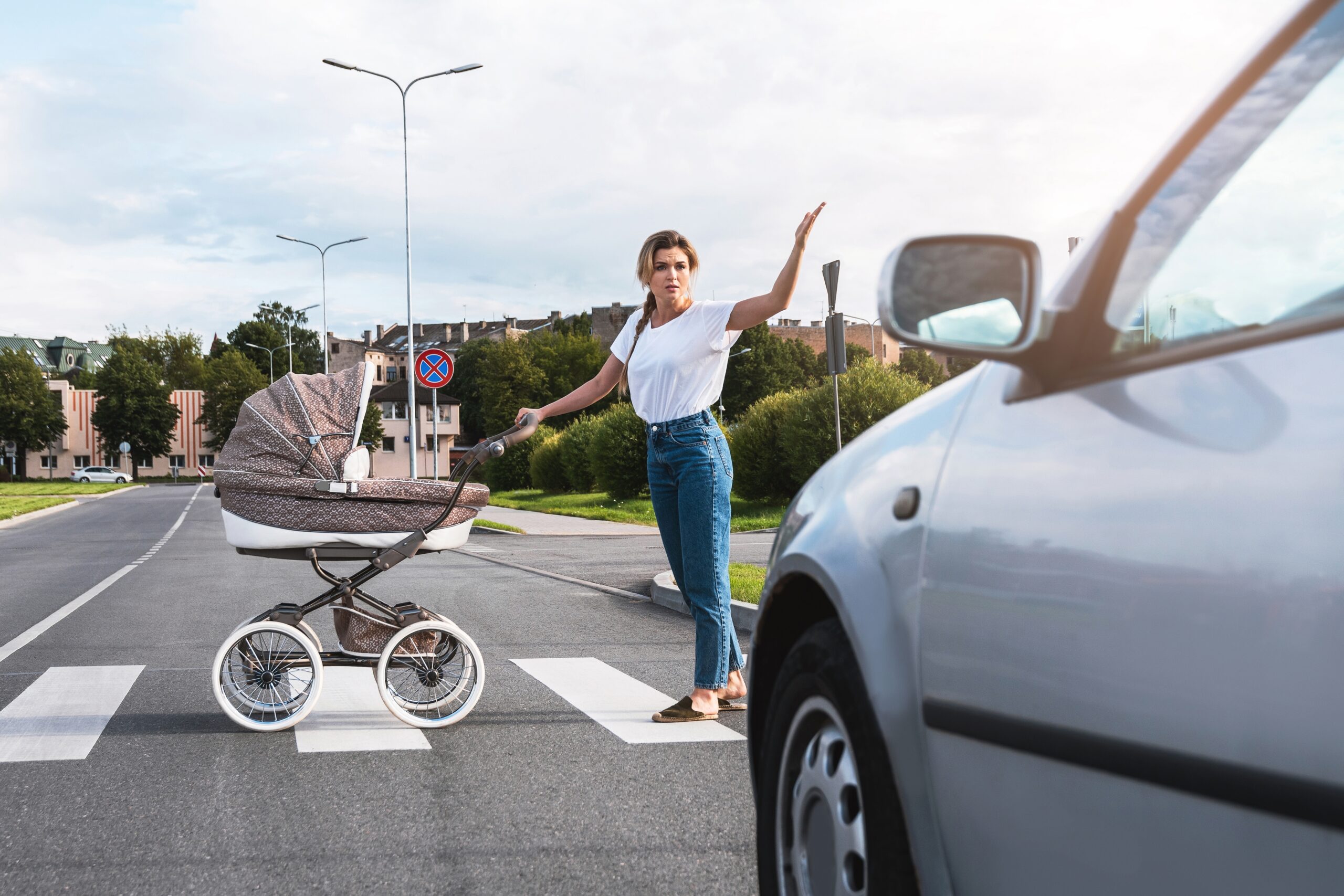 this is why drivers must yield to a pedestrian