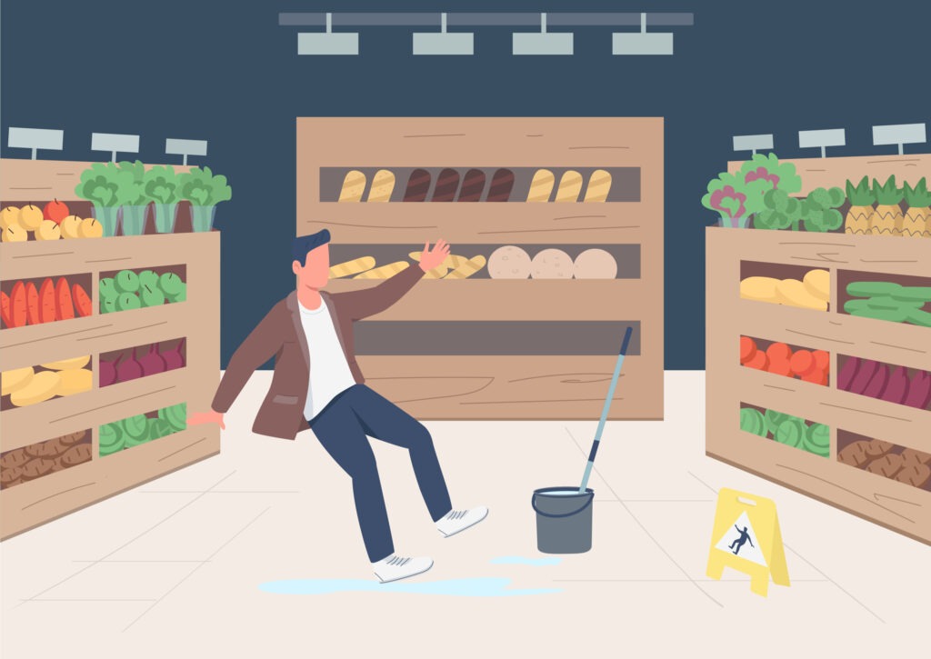 ¿Puedo demandar si me resbalo y caigo en una tienda de comestibles?