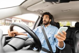 Motorist violating the No Touch Law in California