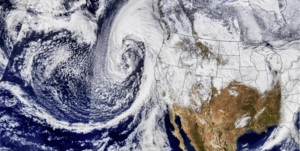 An image of an atmospheric river from above. A lawyer can explain what an atmospheric river is and how the Pineapple Express impacts CA drivers.